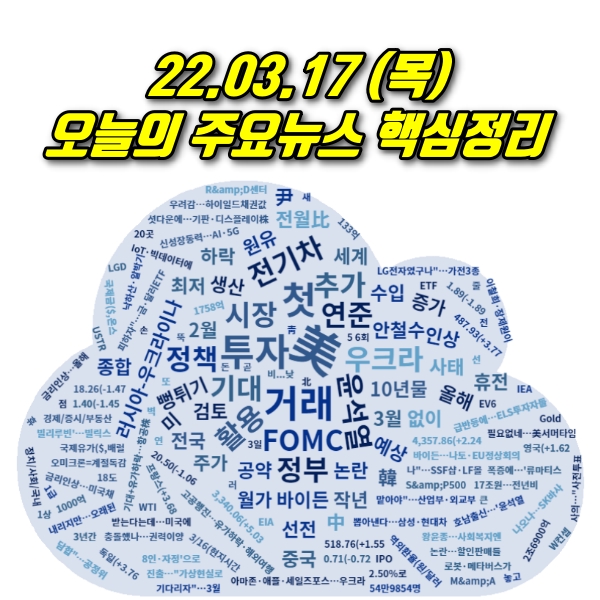  22.03.17(목) 오늘의 주요뉴스 및 이슈점검 (링크제공)
