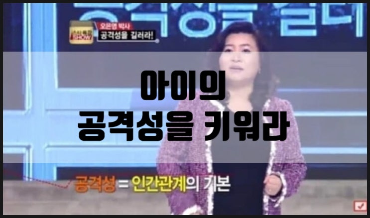  아들이 맞고 다니자 아들에게 가르친 것  오은영 박사 공격성을 길러라