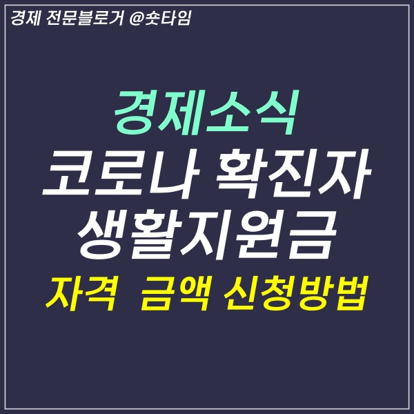  코로나 확진자 자가격리 생활지원금 신청방법(자격, 기준, 금액) 포함