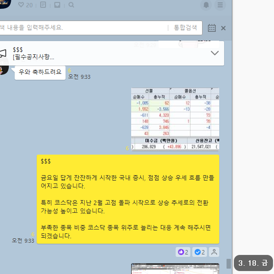  3월 18일  선물 옵션 파생 시황 브리핑 모음