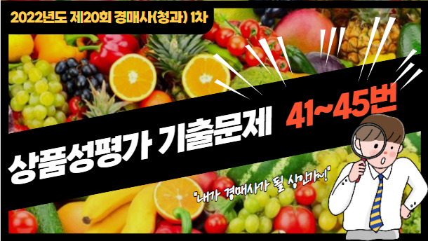  [제20회 경매사(청과) 1차 기출문제풀기] 41~45번까지 풀어봅니다!