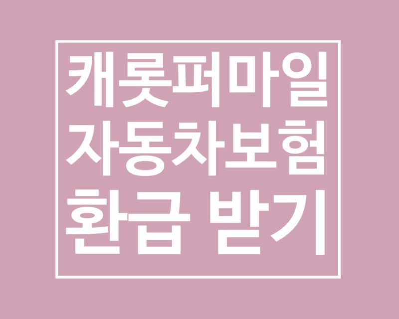[자동차보험 환급] 캐롯 퍼마일 자동차보험 주행거리 환급 받기 (연납후정산형) , 보험경력인....