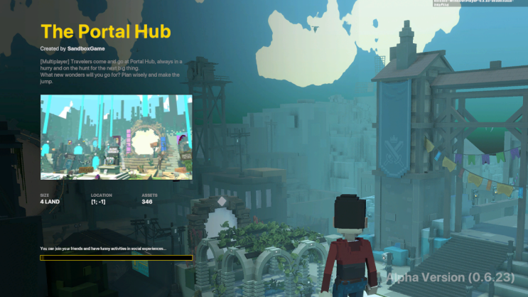 샌드박스 알파시즌2 : The Portal Hub(포탈허브) 퀘스트 / 공략 / 게임후기