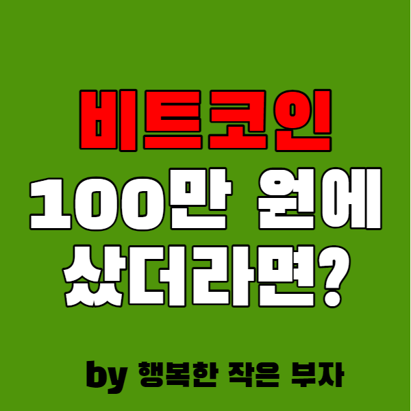  비트 코인이 100만 원 할 때 샀으면 부자가 되었을까?