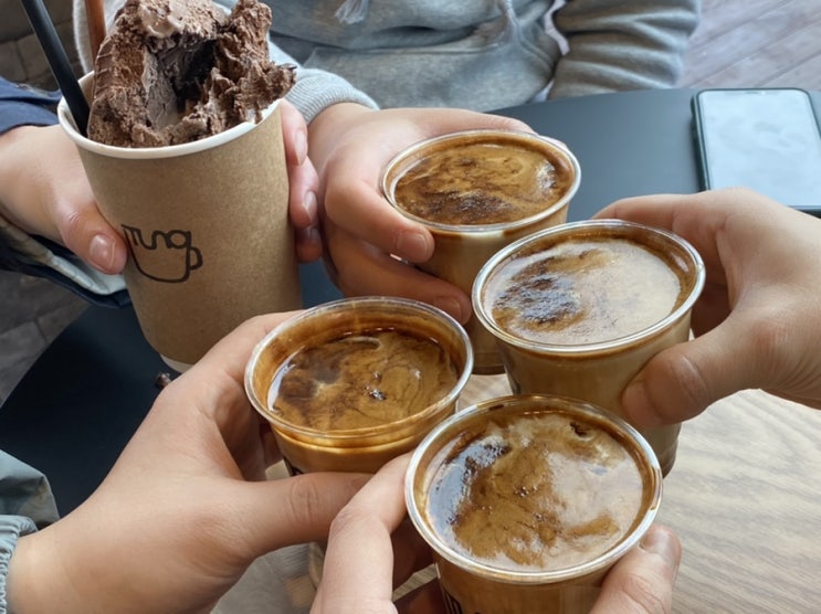  태안 카페 텅 cafe tung, 시그니처 피넛크림라떼와 초코라떼, 처음 먹어 보는 맛