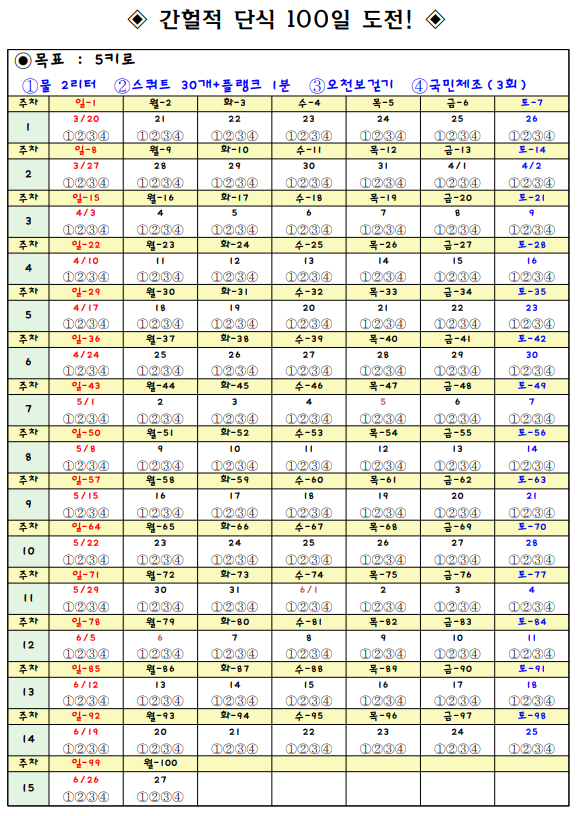  (챌린지)100일의 기적! - 간헐적단식 + 1일1포스팅