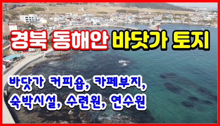 포항 바닷가 토지매매 구룡포 바닷가 땅매매 부동산매물 (바닷가 커피숍, 카페부지, 숙박시설, 수련원, 연수원)