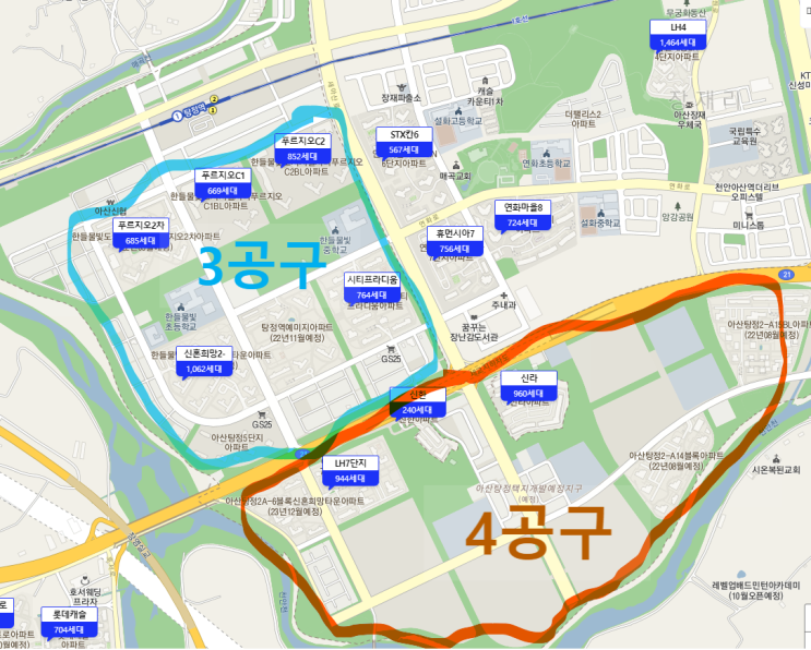  [아산 탕정지구] 2022년 아파트 분양 일정 - 이편한세상, 메종드리버, 펜테리움