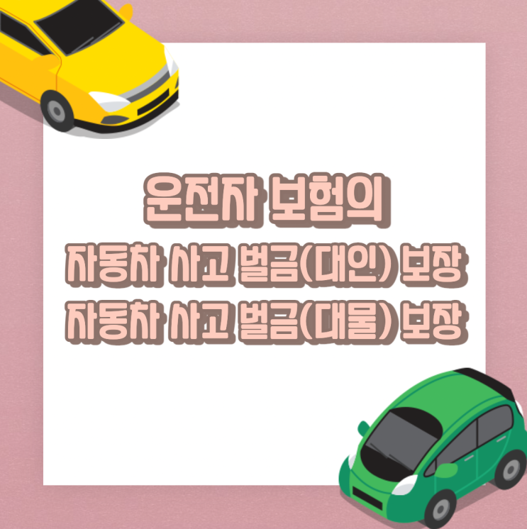  운전자 보험의 자동차 사고 벌금(대인) 보장, 자동차 사고 벌금(대물) 보장 담보 해설