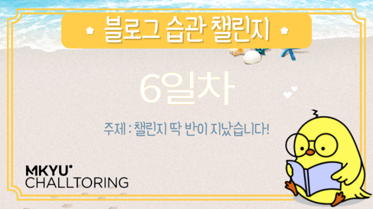  블로그습관 챌린지 6일차- 챌린지 반이 지났어요