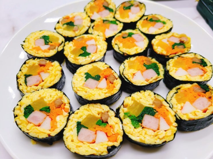  밥없는 키토김밥 계란지단김밥 저탄고지김밥 (feat. 일반김밥)
