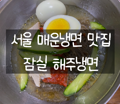 [송파/잠실 맛집] 서울 찐 매운냉면, 잠실 신천 해주냉면