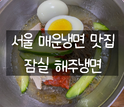  [송파/잠실 맛집] 서울 찐 매운냉면, 잠실 신천 해주냉면