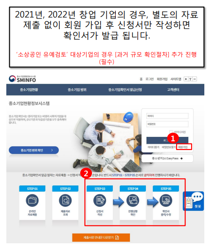 2022년 중소기업확인서_자료제출, 신청서 작성 화면 캡쳐 매뉴얼 2022년 중소기업확인서_자료제출, 신청서 작성 화면 캡쳐 매뉴얼