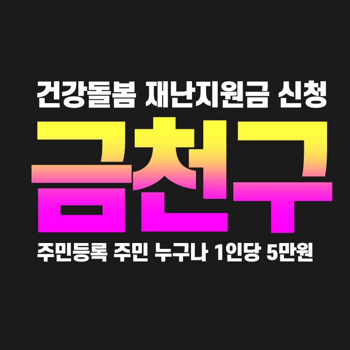  1인당 5만원 금천구 건강돌봄 재난지원금 지급 신청