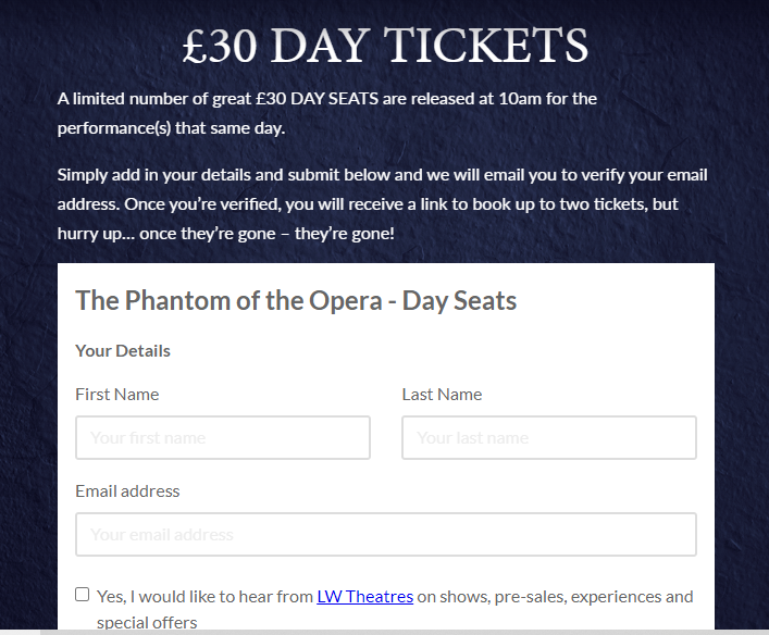 [영국일상 - 정보] 웨스트엔드 뮤지컬예매 Phantom of the opera 30파운드 데이티켓 예매하기
