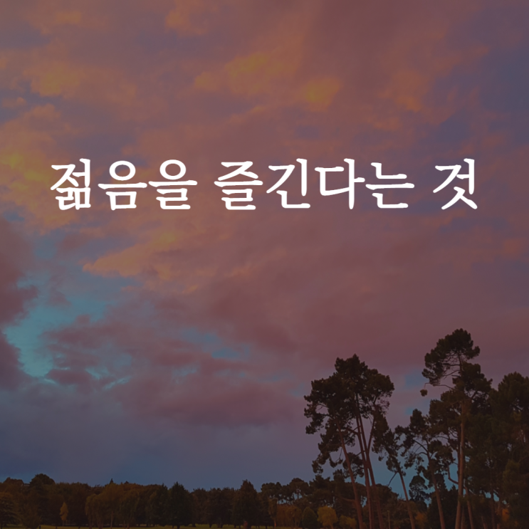  젊음을 즐긴다는 것