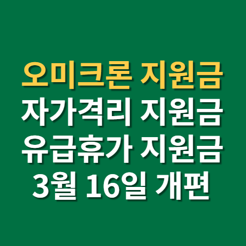  오미크론 지원금인 코로나 유급휴가 지원금 신청 방법, 코로나 양성 자가격리 지원금 대상 개편까지