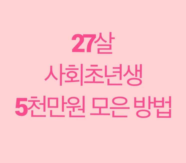 20대 사회초년생 월급관리 :: 27세 5천만원 모은 방법! , 뱅크샐러드