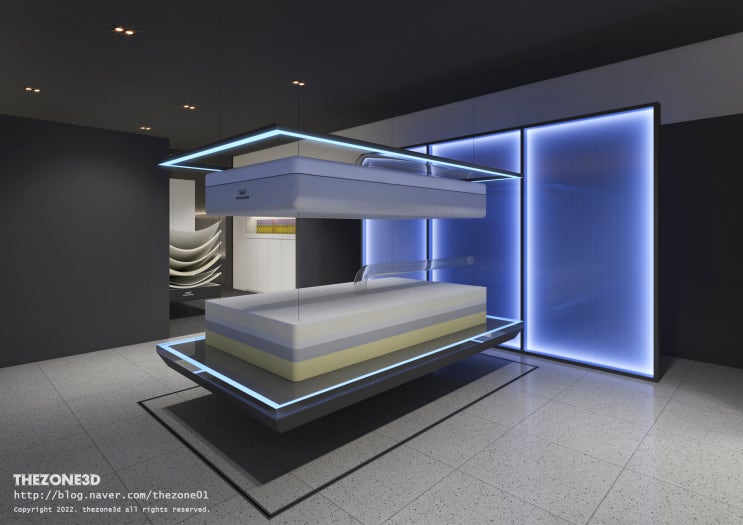  [쇼룸] 메트리스 체험관 쇼룸인테리어 3D투시도, SHOWROOM 인테리어 디자인 도면설계