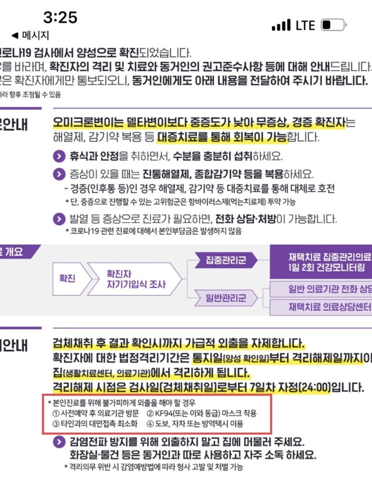  코로나 확진일기 4일차