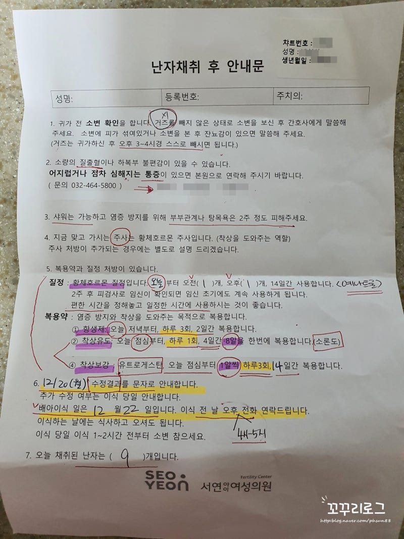 시험관 난자채취, 체외수정과 난자채취 후 통증 및 주의사항 후기 : 네이버 블로그
