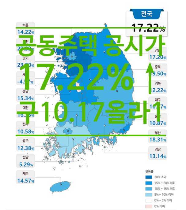  공동주택 공시가 17.22%↑...대구10.17%.경북12.22%올라