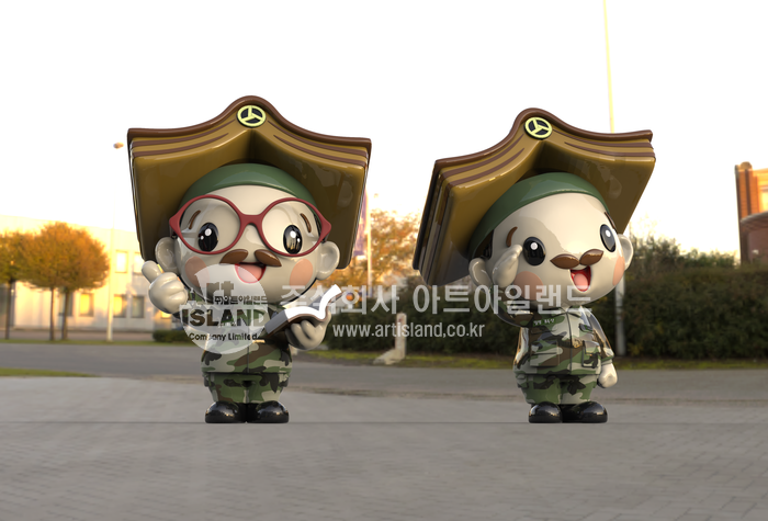  증평군의 상징 마스코트 독서왕 김득신 캐릭터 군인으로 3D 모델링