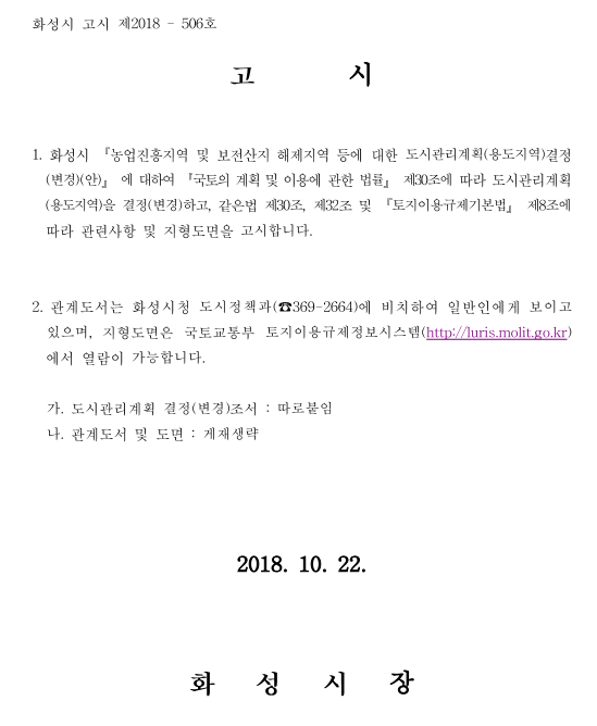  수원 경매학원, 화성시 도시계획 및 관련 계획을 통한 투자탐색 수업자료