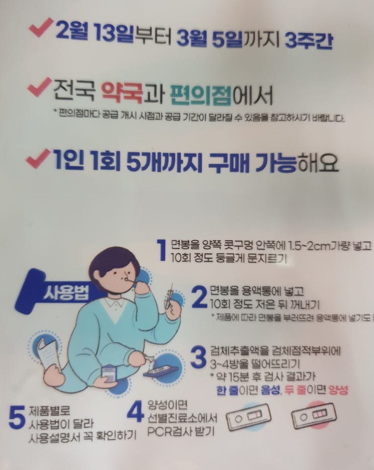  [편의점 자가 진단 키트] 사용법 및 가격 음성 양성 후기 (코로나 검사 동네 지정병원 찾기 링크)