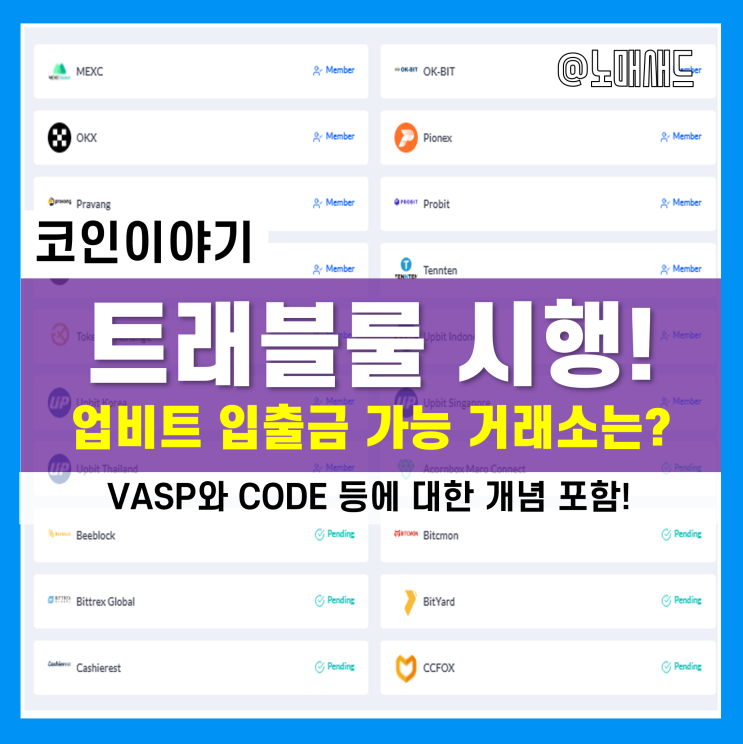 업비트 트래블룰 거래소(바이낸스, MEXC 등), 개인지갑(메타마스크) 확정, VASP와 CODE는 또 뭐야?