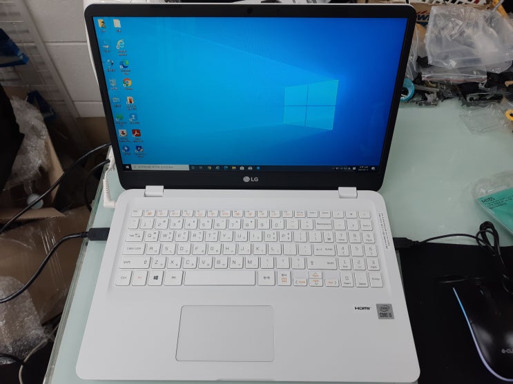  상동 컴퓨터수리 LG 노트북 15UD50N-GX50K 메모리 8기가 추가 업그레이드 및 윈도우10 설치