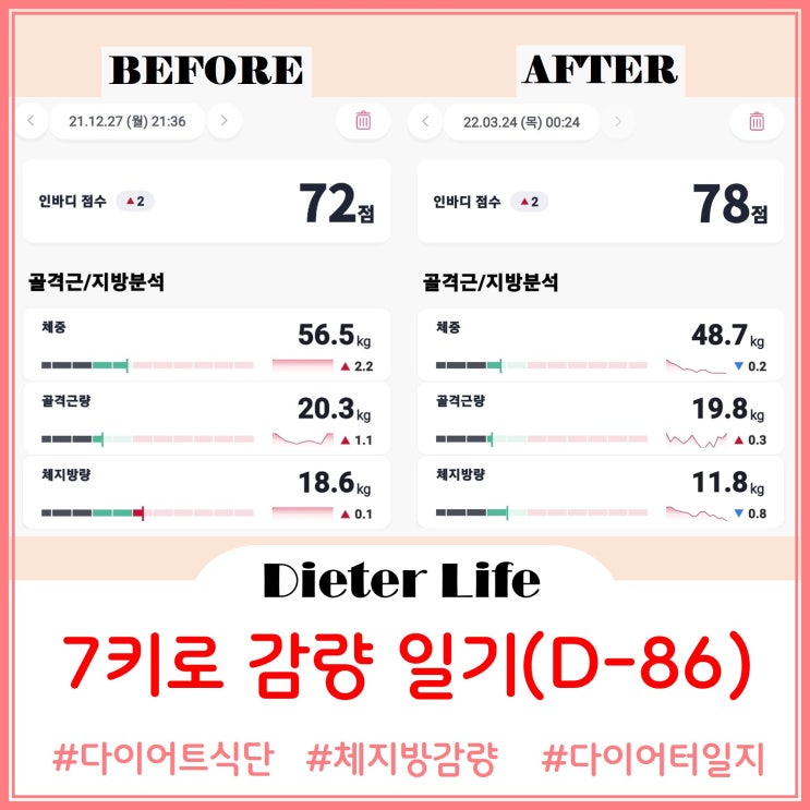  7키로 감량 성공한 후기(Day-86)