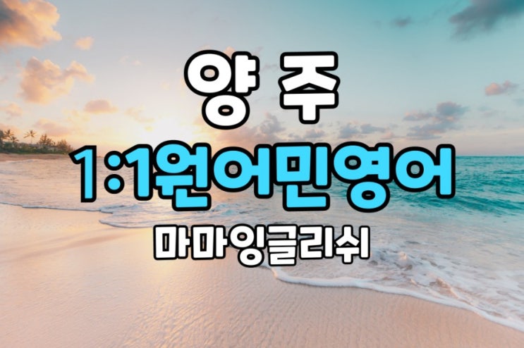  양주 초등/ 중.고등/ 성인 일대일 원어민 영어회화