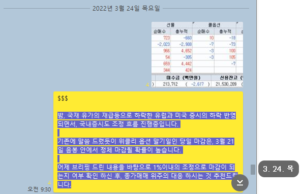  3월 24일 위클리 옵션 만기일 선물 옵션 파생 시황 브리핑 모음