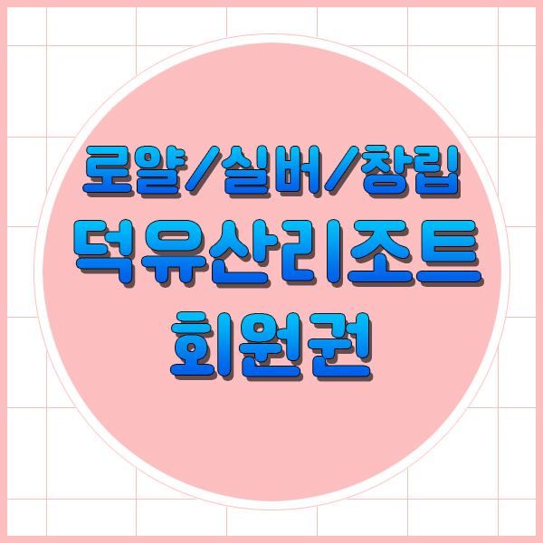  덕유산리조트 골드창립회원권 실버창립 풀구좌 모든시세정보