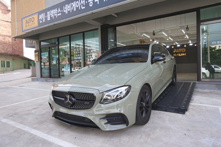 제주 벤츠 E53 AMG 이노즈텍 카키그린 전체 랩핑