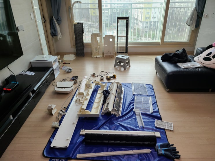  라온케어, 성남분당 설치 전 에어컨 청소 후기