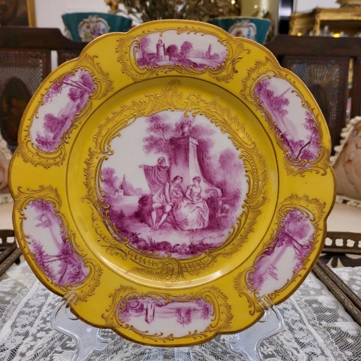  앤틱 도자기.. 앤틱 세브르 접시 Antique Sevres plates