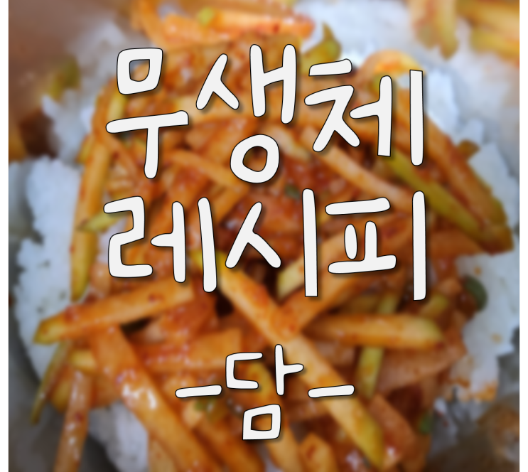  (무생채) 백종원 무생채 비빔밥, 무생채, 무우생채 레시피