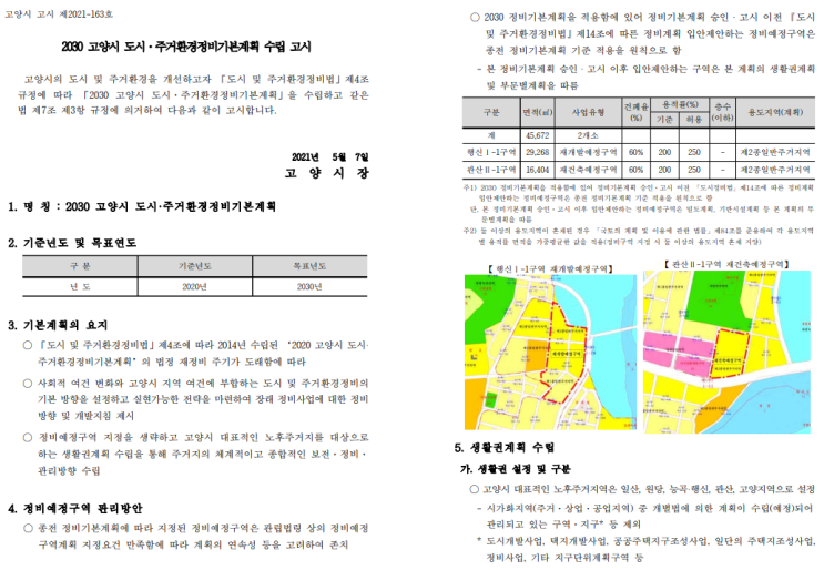 재건축 재개발 - 1단계 정비구역 지정