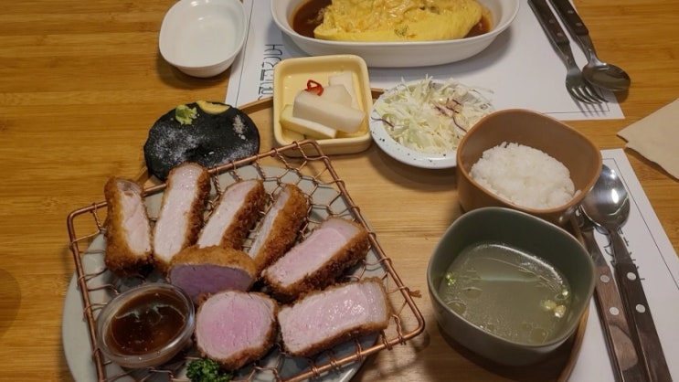  판교 낙원테산도, 오믈렛과 모듬카츠가 맛있는 현대백화점 맛집