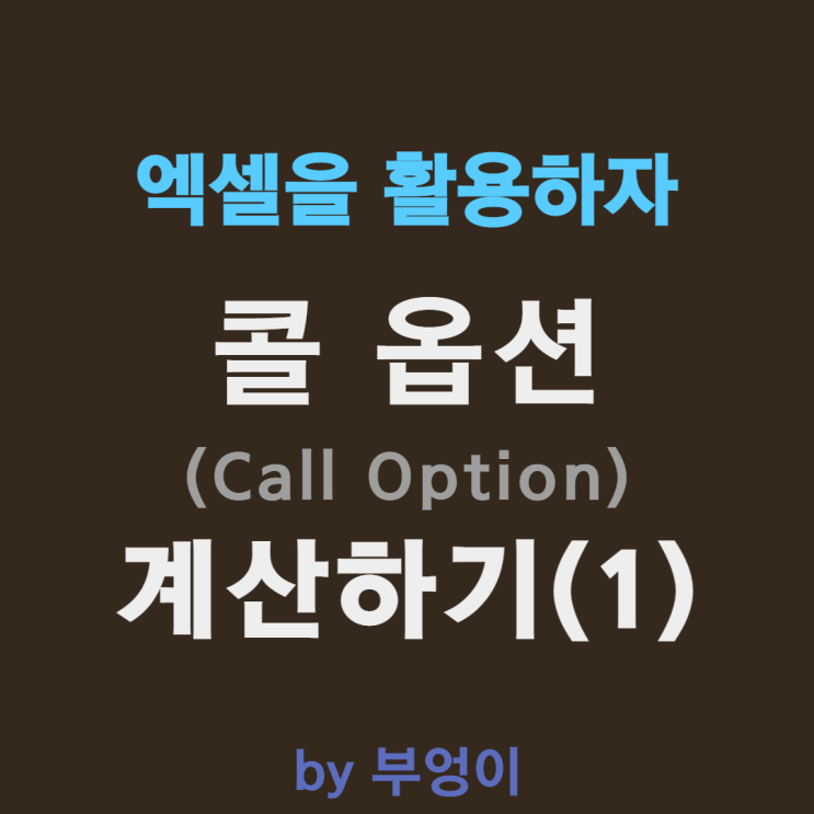 콜 옵션(Call Option) - 엑셀 활용하기 (1) 콜 옵션(Call Option) - 엑셀 활용하기 (1)