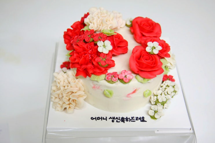  부산떡케이크 어머니 생신선물 앙금 플라워 케이크