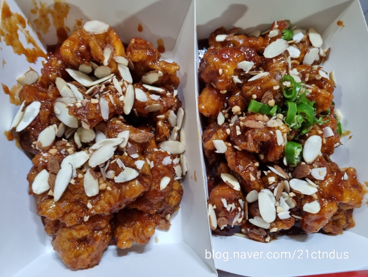  강릉 닭강정 : 배니닭강정 순한맛 매운맛 맛보기 -
