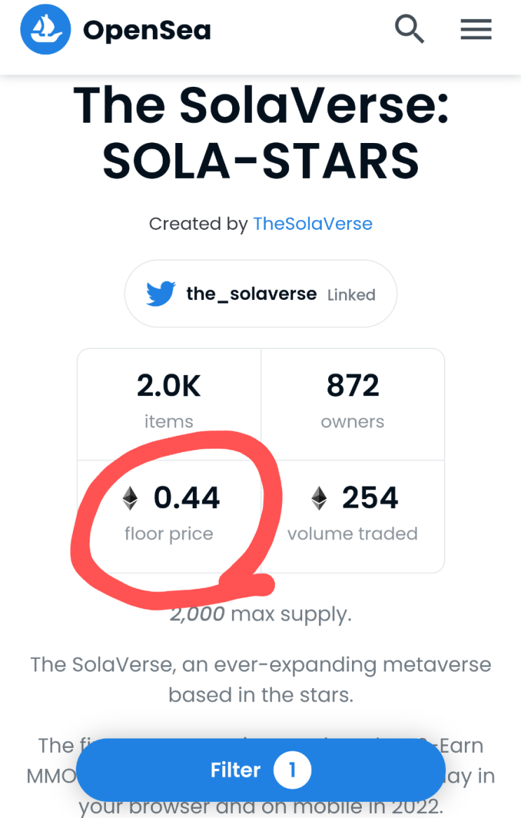  솔라버스 SolaVerse 1000개(오픈씨 바닥가 170만원) 초간단 에어드랍