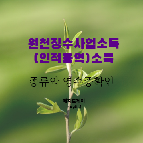  원천징수 사업소득(인적용역소득)의 종류와 나의 홈택스 원천징수영수증 확인방법