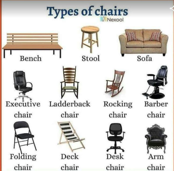 영어 의자의 종류