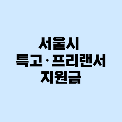  특고 프리랜서 지원금, 서울시 50만원 추가지원!