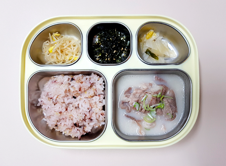 유아식 저녁 메뉴 :: 돼지국밥, 콩나물무침, 김자반